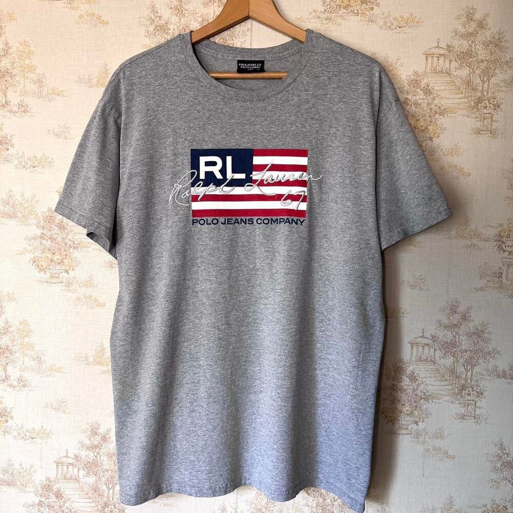 Vintage 90s Polo Ralph Lauren Polo | Jeans Co. American Flag Tee | Size XL